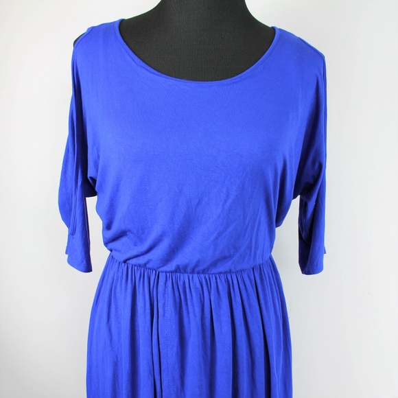 Forever 21 Blue Dress Cold Shoulder Above Knee S - Picture 1 of 5